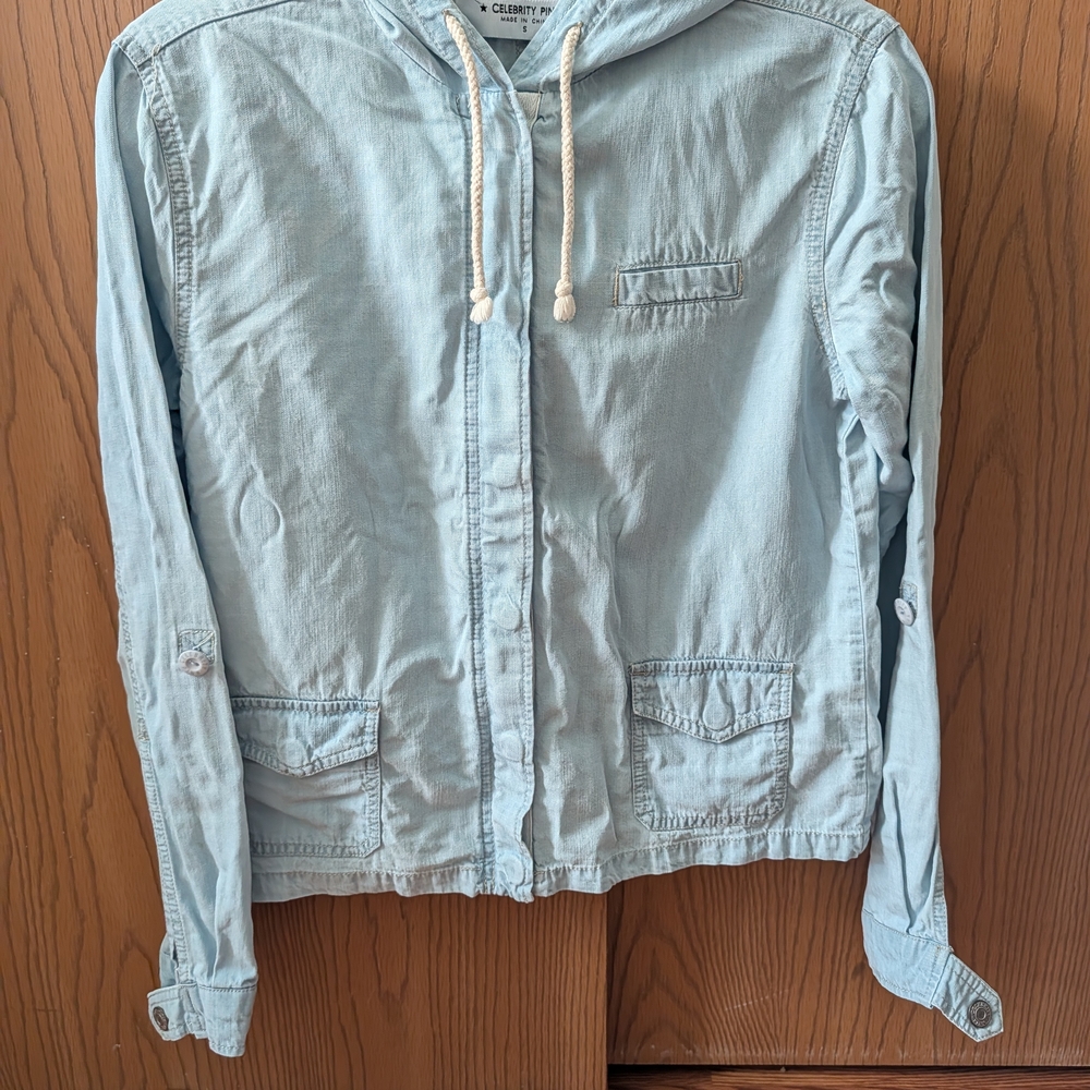Celebrity Pink Hoodie Blue Jacket
